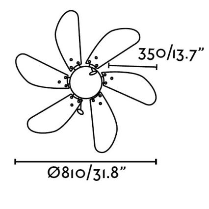 FARO 33179 - Таванен вентилатор PALAO 1xE14/40W/230V