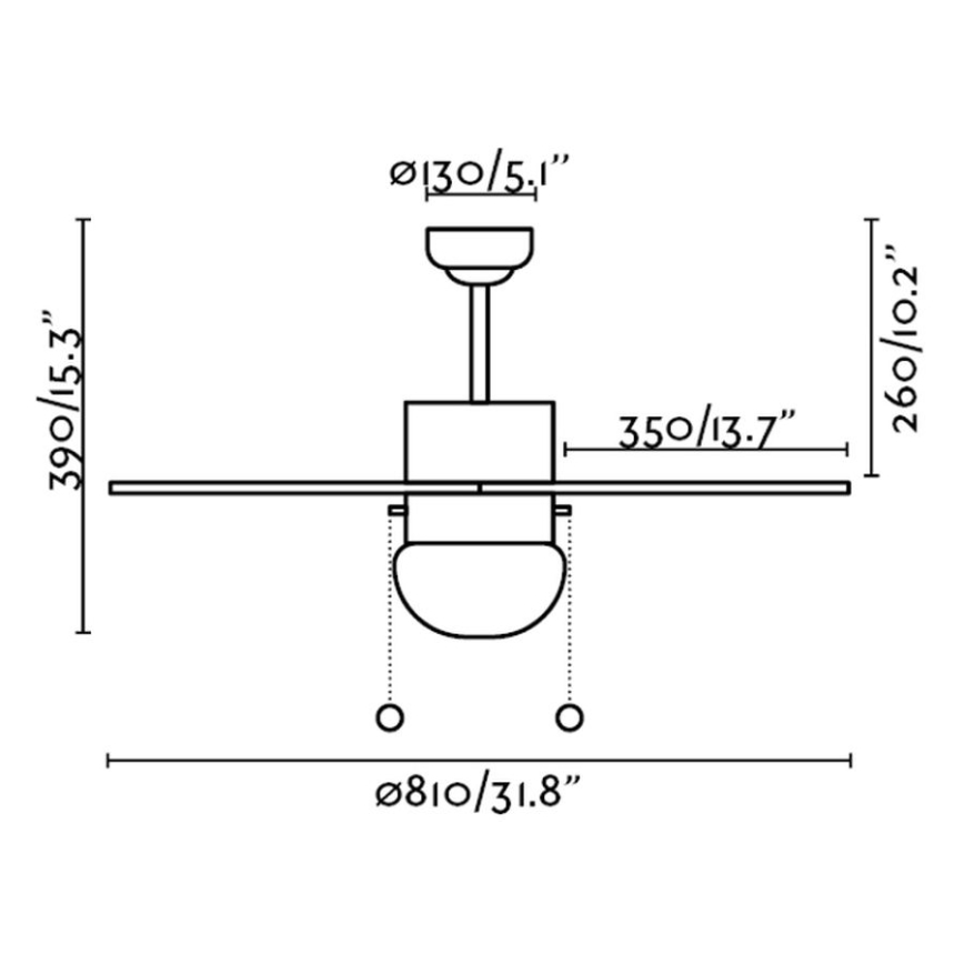 FARO 33180 - Таванен вентилатор PALAO 1xE14/40W/230V