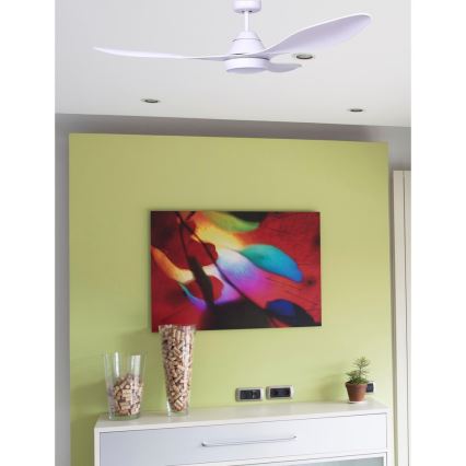 FARO 33346 - LED Вентилатор за таван POLARIS LED/18W/230V бял д. 132 см + дистанционно управление