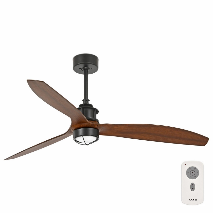 FARO 33395-10 - LED таванен вентилатор JUST FAN LED/16W/230V черен/кафяв д. 128 см + дистанционно управление