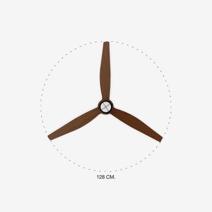 FARO 33395-10 - LED таванен вентилатор JUST FAN LED/16W/230V черен/кафяв д. 128 см + дистанционно управление