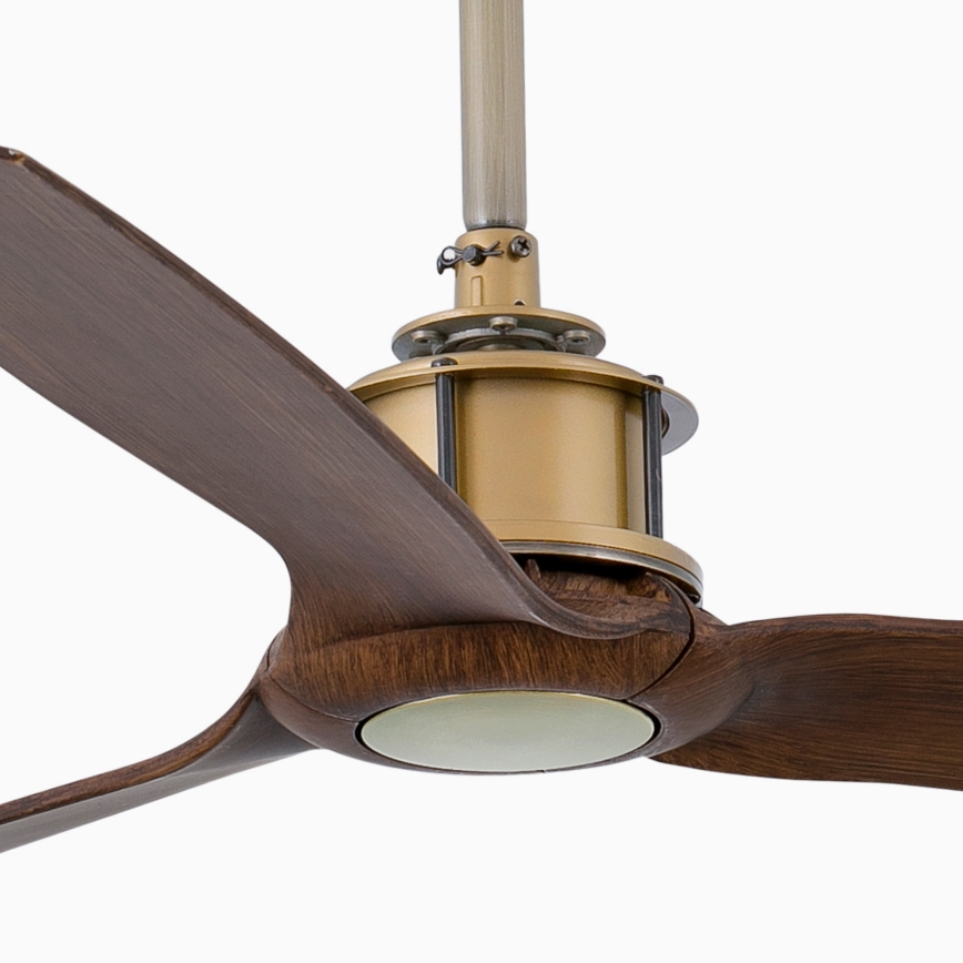 FARO 33398WT - Таванен вентилатор JUST FAN M Ø 128 см кафяв/месинг Wi-Fi Tuya + дистанционно управление