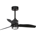 FARO 33424WT1N - таванен вентилатор с функция за димиране JUST FAN S LED/16W/230V пр. 81 см черен Wi‑Fi Tuya + дистанционно управление