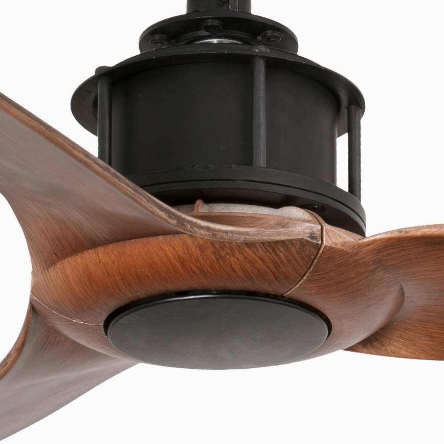 FARO 33425WT - Таванен вентилатор JUST FAN S с диаметър 81 см, кафяв/черен, Wi-Fi Tuya + дистанционно управление