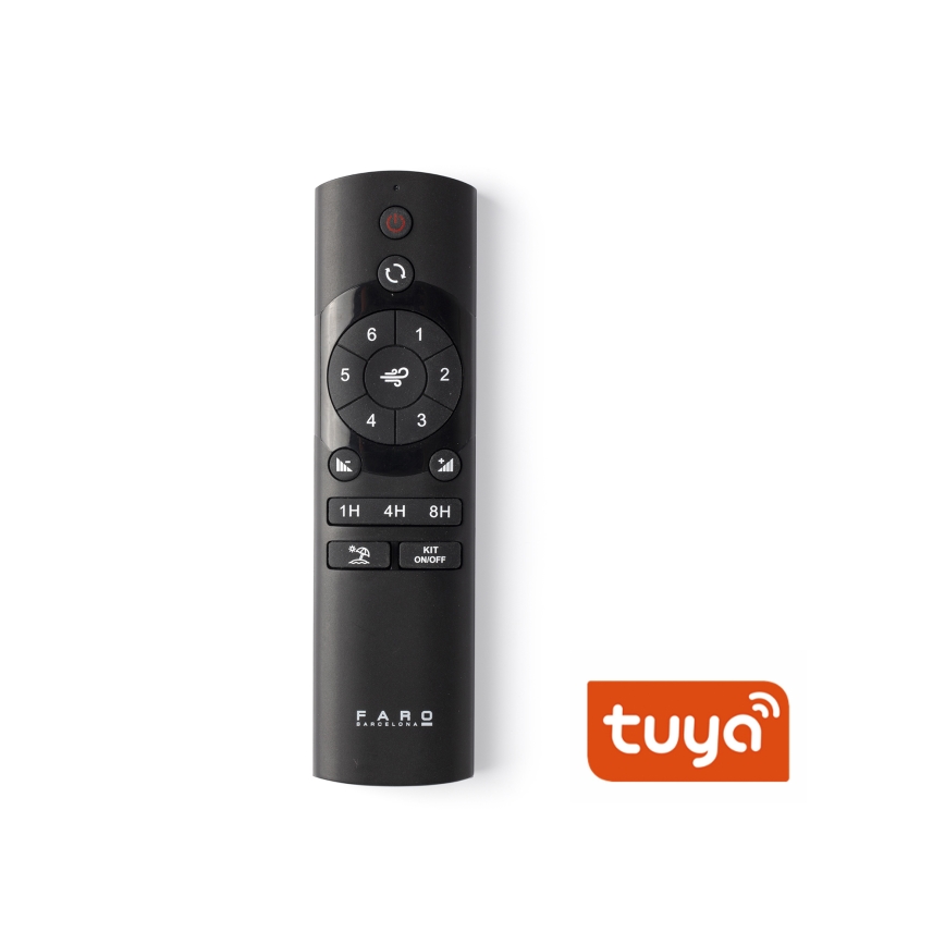 FARO 33425WT - Таванен вентилатор JUST FAN S с диаметър 81 см, кафяв/черен, Wi-Fi Tuya + дистанционно управление