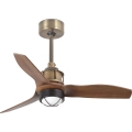 FARO 33428WT1N - LED димируем таванен вентилатор JUST FAN S LED/16W/230V Ø 81 см кафяв/месинг Wi-Fi Tuya + дистанционно управление