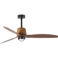FARO 33435WT1N - LED димируем таванен вентилатор WEAVER M LED/16W/230V Ø 128 cm кафяв/черен Wi-Fi Tuya + дистанционно управление