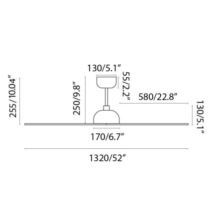 FARO 33447WT - Вентилатор за таван GOTLAND L кафяв/черен Ø 132 см Wi-Fi Tuya + дистанционно управление