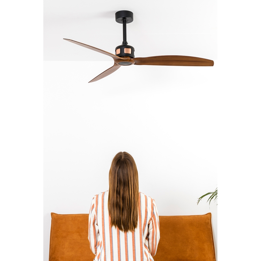 FARO 33451WT - Таванен вентилатор COPPER FAN M, Ø 128 см, кафяв/черен, Wi‑Fi Tuya + дистанционно управление