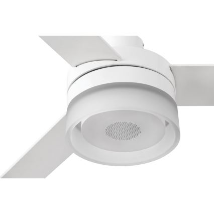 FARO 33460 - LED Вентилатор за таван с високоговорител ICE LED/15W/230V бял/кафяв + дистанционно управление