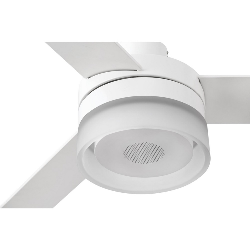 FARO 33460 - LED Вентилатор за таван с високоговорител ICE LED/15W/230V бял/кафяв + дистанционно управление