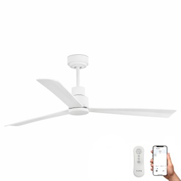FARO 33487WP - Таванен вентилатор NASSAU M бял д. 128 см + дистанционно управление
