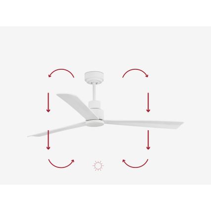 FARO 33487WP - Таванен вентилатор NASSAU M бял д. 128 см + дистанционно управление