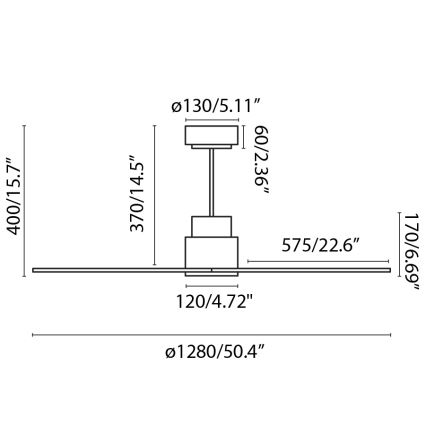 FARO 33487WP - Таванен вентилатор NASSAU M бял д. 128 см + дистанционно управление