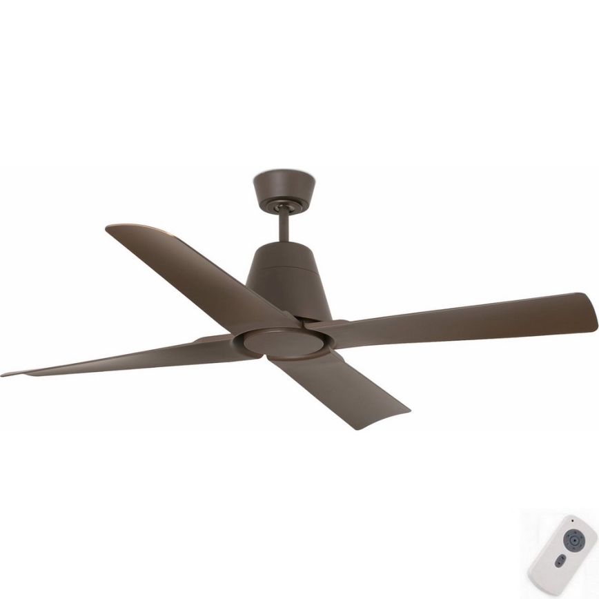 FARO 33490 - Вентилатор за таван TYPHOON IP44 кафяв + дистанционно управление