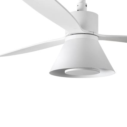 FARO 33760WT-22 - LED Димируем таванен вентилатор AMELIA L CONE LED/20W/230V 2700/3500/5000K бял Ø 132 см Wi-Fi Tuya + дистанционно управление