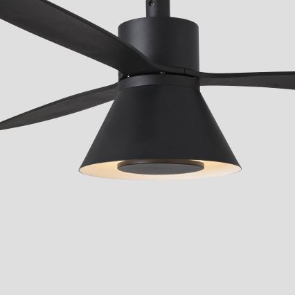 FARO 33761WT-23 - LED Димируем таванен вентилатор AMELIA L CONE LED/20W/230V 2700/3500/5000K черен Ø 132 см Wi-Fi Tuya + дистанционно управление