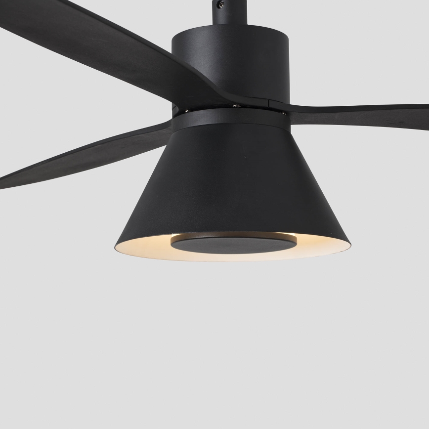 FARO 33761WT-23 - LED Димируем таванен вентилатор AMELIA L CONE LED/20W/230V 2700/3500/5000K черен Ø 132 см Wi-Fi Tuya + дистанционно управление