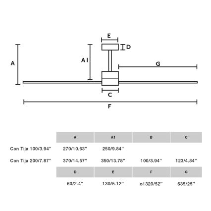 FARO 33761WT - Вентилатор за таван AMELIA L черен Ø 132 см Wi-Fi Tuya + дистанционно управление