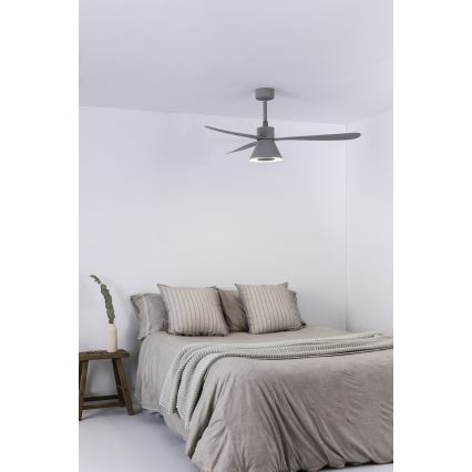 FARO 33762WT-24 - LED Димируем таванен вентилатор AMELIA L CONE LED/20W/230V 2700/3500/5000K сив Ø 132 см Wi-Fi Tuya + дистанционно управление