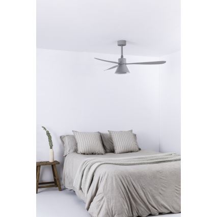 FARO 33762WT-24 - LED Димируем таванен вентилатор AMELIA L CONE LED/20W/230V 2700/3500/5000K сив Ø 132 см Wi-Fi Tuya + дистанционно управление