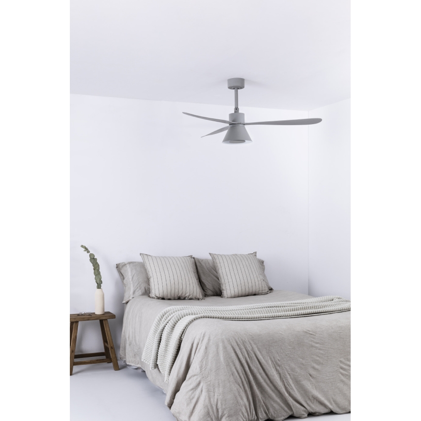 FARO 33762WT-24 - LED Димируем таванен вентилатор AMELIA L CONE LED/20W/230V 2700/3500/5000K сив Ø 132 см Wi-Fi Tuya + дистанционно управление