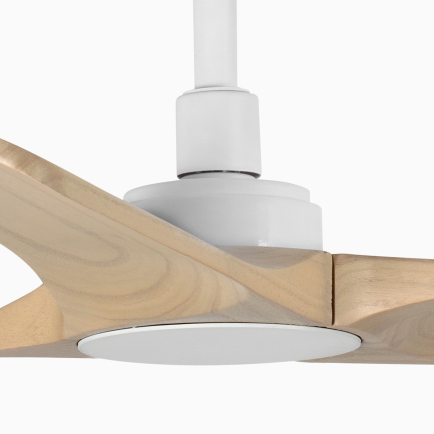 FARO 33805WT - Вентилатор за таван HEYWOOD S дърво/бял Ø 90 см Wi-Fi Tuya + дистанционно управление
