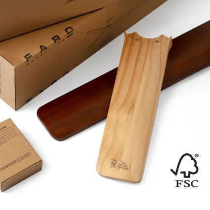 FARO 33809WT - Таванен вентилатор HEYWOOD L дърво/черен, Ø 132 см, Wi-Fi Tuya + дистанционно управление