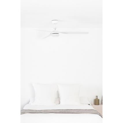 FARO 33814WT1S - Димируем LED таванен вентилатор PUNT M LED/18W/230V 2700/3000/4000K, диаметър 132 см, бял, Wi‑Fi Tuya + дистанционно управление