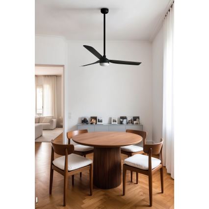 FARO 33815WT-21 - LED Димируем таванен вентилатор PUNT M LED/18W/230V 3000/4200/6500K черен Ø 132 см Wi-Fi Tuya + дистанционно управление