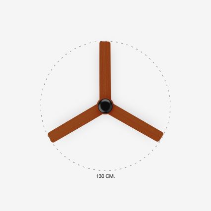 FARO 33817 - Вентилатор за таван PUNT кафяв/черен Ø 130 см + дистанционно управление