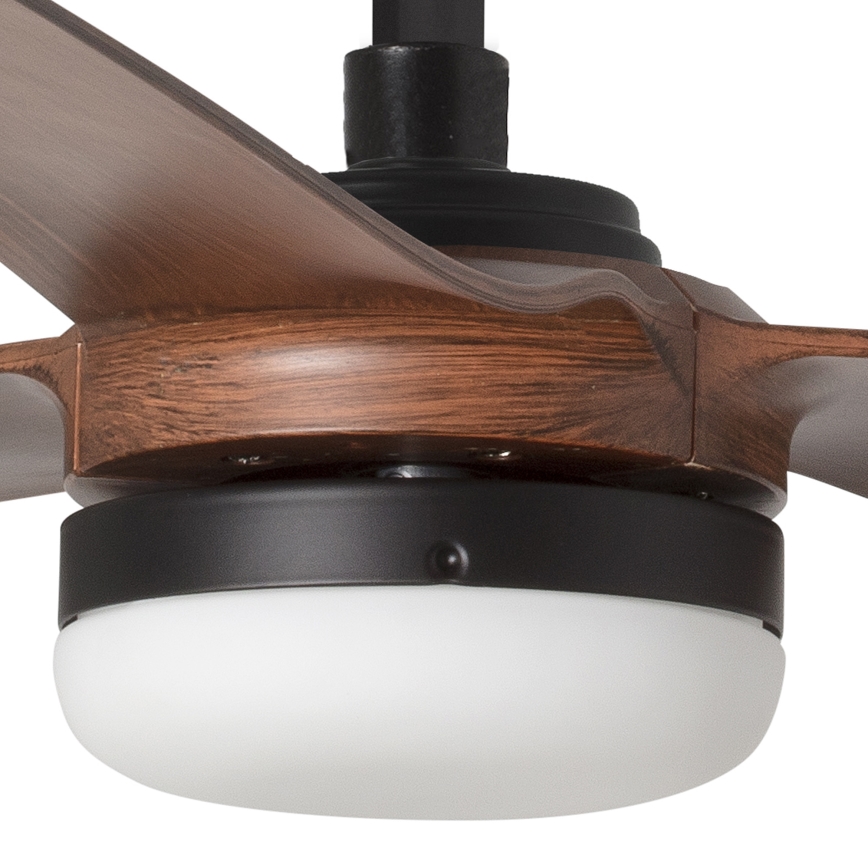 FARO 33817WT-21 - LED Димируем таванен вентилатор PUNT M LED/18W/230V кафяв/черен Ø 132 см Wi-Fi Tuya + дистанционно управление