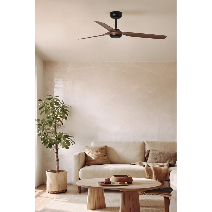 FARO 33817WT - Вентилатор за таван PUNT M кафяв/черен Ø 132 см Wi-Fi Tuya + дистанционно управление