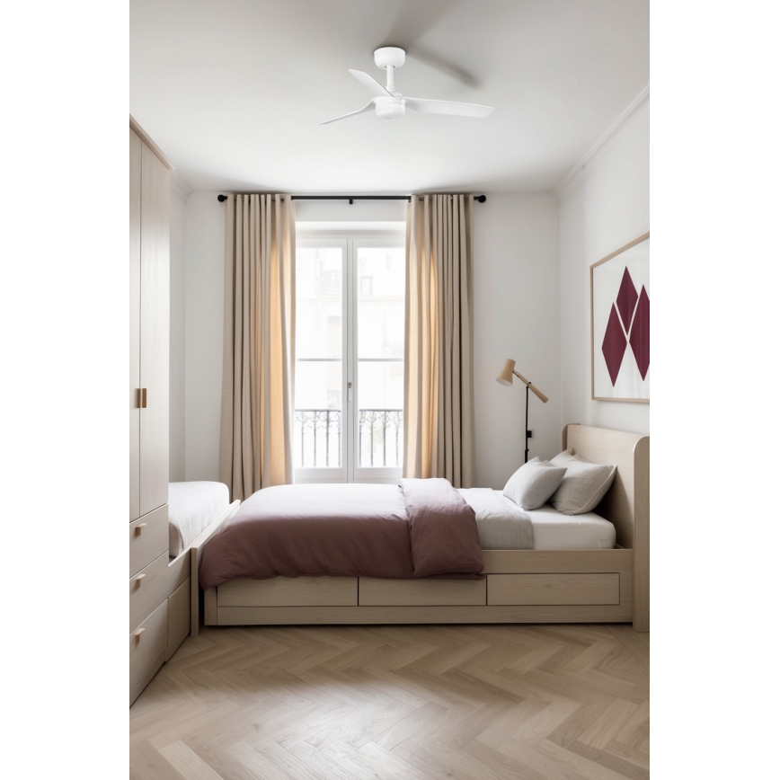 FARO 33820-1TW - LED Димируем таванен вентилатор MINI PUNT S LED/10W 2700/4000/6000K бял Ø 90 см + дистанционно управление