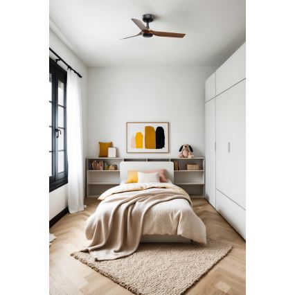 FARO 33823 - Мини таванен вентилатор PUNT S кафяв/черен, Ø 90 см + дистанционно управление