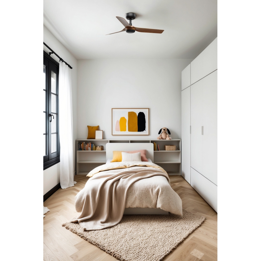 FARO 33823 - Мини таванен вентилатор PUNT S кафяв/черен, Ø 90 см + дистанционно управление