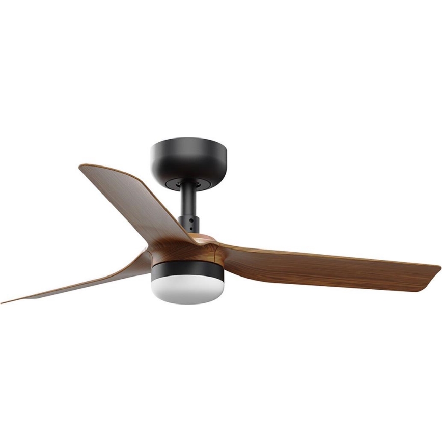 FARO 33823WT-1TW - LED Димируем таванен вентилатор MINI PUNT S LED/10W/230V 2700/4000/6000K кафяв/черен Ø 90 см Wi-Fi Tuya + дистанционно управление