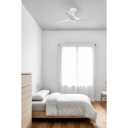 FARO 33824WT-1TW - LED Димируем таванен вентилатор HEY S LED/10W/230V 2700/4000/6000K бял Ø 90 см Wi-Fi Tuya + дистанционно управление