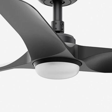 FARO 33825-1TW - LED таванен вентилатор HEY S с възможност за димиране LED/10W/230V 2700/3000/4000K черен Ø 90 см + дистанционно управление