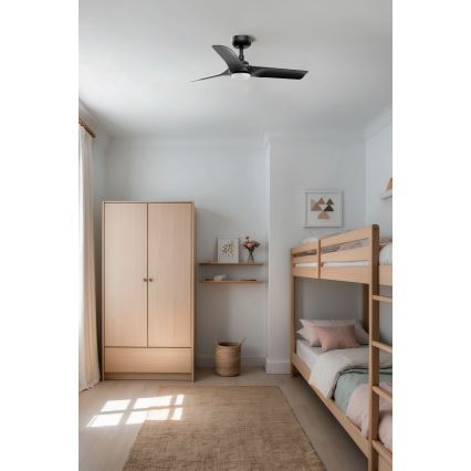 FARO 33825WT1S - LED таванен вентилатор с възможност за димиране HEY S LED/10W/230V 2700/3000/4000K Ø 90 cm черен Wi-Fi Tuya + дистанционно управление