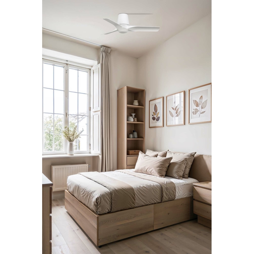 FARO 33826WT-1TW - LED Димируем таванен вентилатор HEY TUB S LED/10W/230V 2700/4000/6000K бял Ø 90 см Wi-Fi Tuya + дистанционно управление
