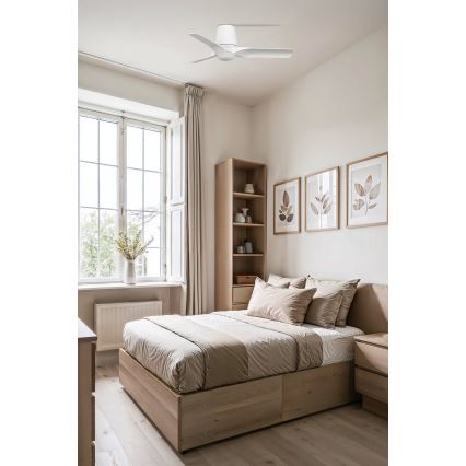 FARO 33826WT-1TW - Димируем таванен вентилатор HEY TUB с LED/10W/230V 2700/3000/4000K бял, Ø 90 см Wi-Fi Tuya + дистанционно управление