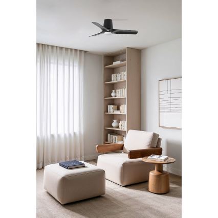 FARO 33827-1TW - LED Димируем таванен вентилатор HEY TUB S LED/10W/230V 2700/4000/6000K черен Ø 90 см + дистанционно управление