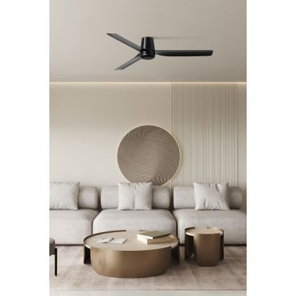 FARO 33830 - Вентилатор за таван PUNT TUB M черен Ø 130 см + дистанционно управление