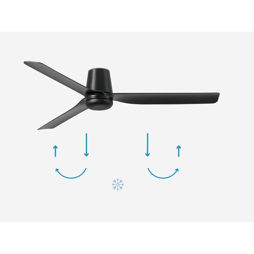 FARO 33830 - Вентилатор за таван PUNT TUB M черен Ø 130 см + дистанционно управление