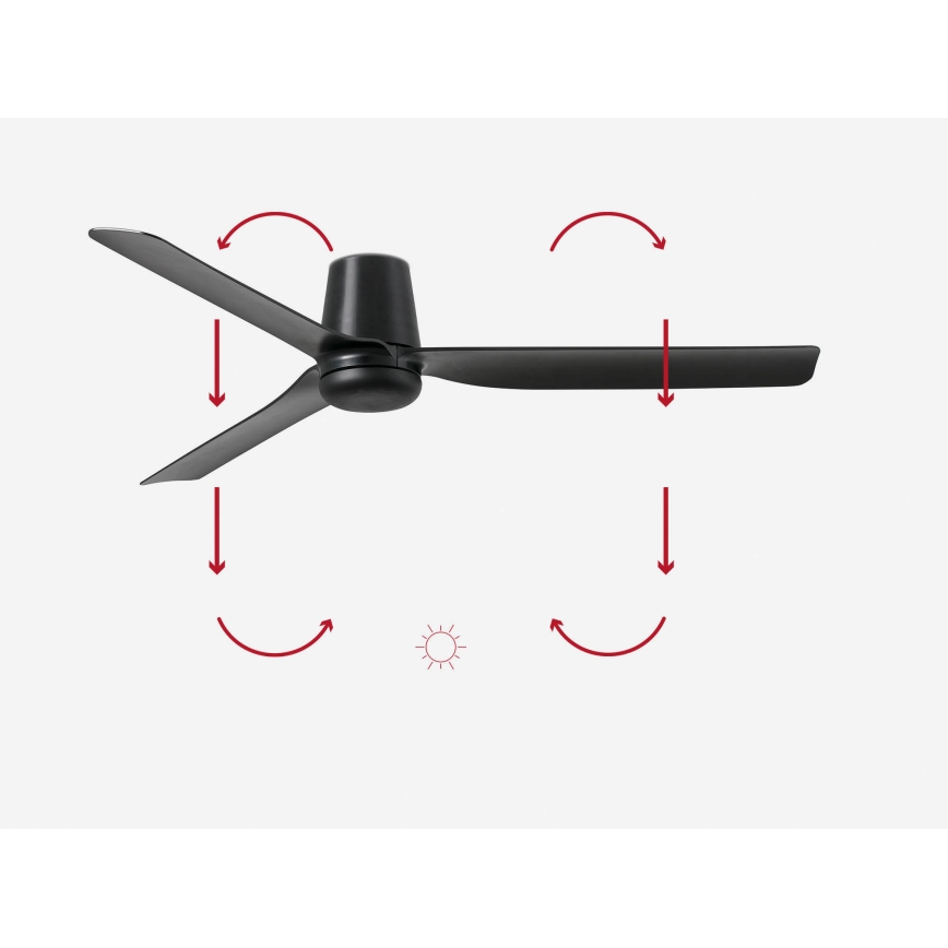 FARO 33830 - Вентилатор за таван PUNT TUB M черен Ø 130 см + дистанционно управление