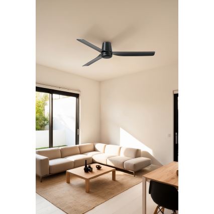 FARO 33830WT - Вентилатор за таван PUNT TUB M черен Ø 132 см Wi-Fi Tuya + дистанционно управление