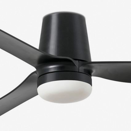 FARO 33830WT1S - LED димируем таванен вентилатор PUNT TUB M LED/18W/230V 2700/3000/4000K Ø 132 cm черен Wi-Fi Tuya + дистанционно управление