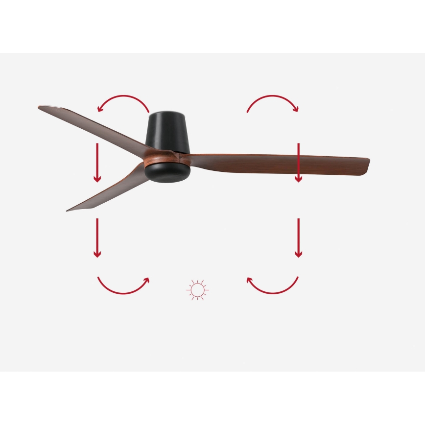 FARO 33831 - Вентилатор за таван PUNT TUB M кафяв/черен Ø 130 см + дистанционно управление