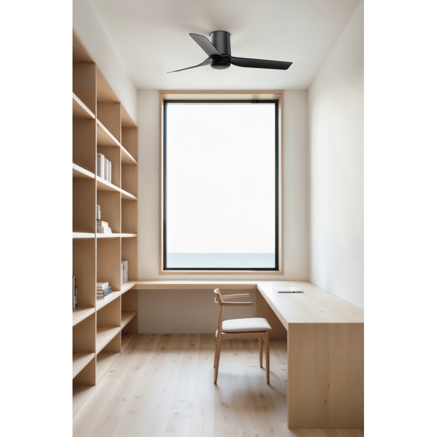 FARO 33834 - Вентилатор за таван MINI PUNT TUB S черен Ø 90 см + дистанционно управление